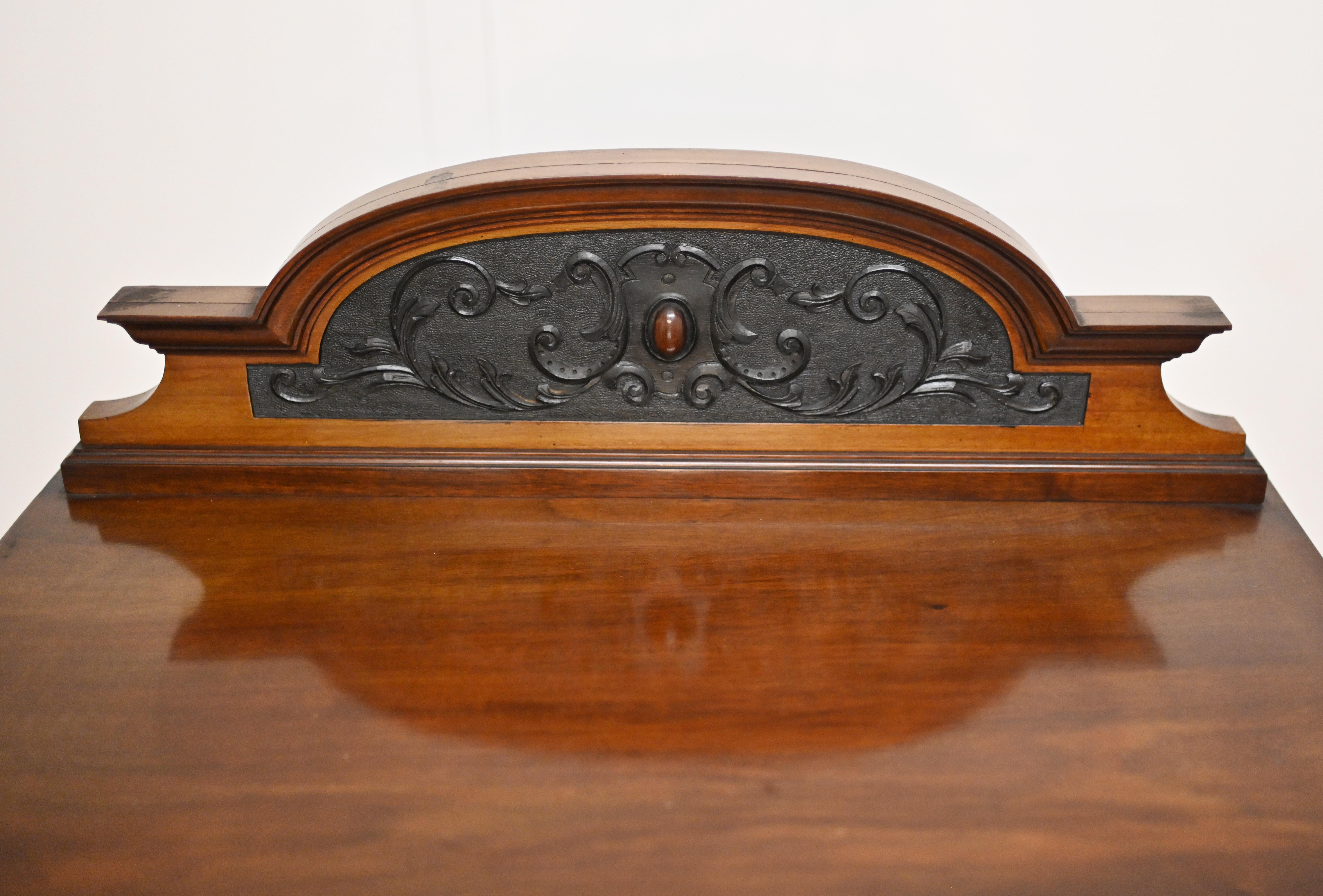 Edwardian Display Cabinet Mahogany Art Nouveau In Good Condition For Sale In Potters Bar, GB