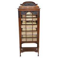 Used Edwardian Display Cabinet Mahogany Art Nouveau