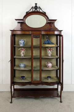 Edwardian Display Cabinet Mahogany Bookcase 1900