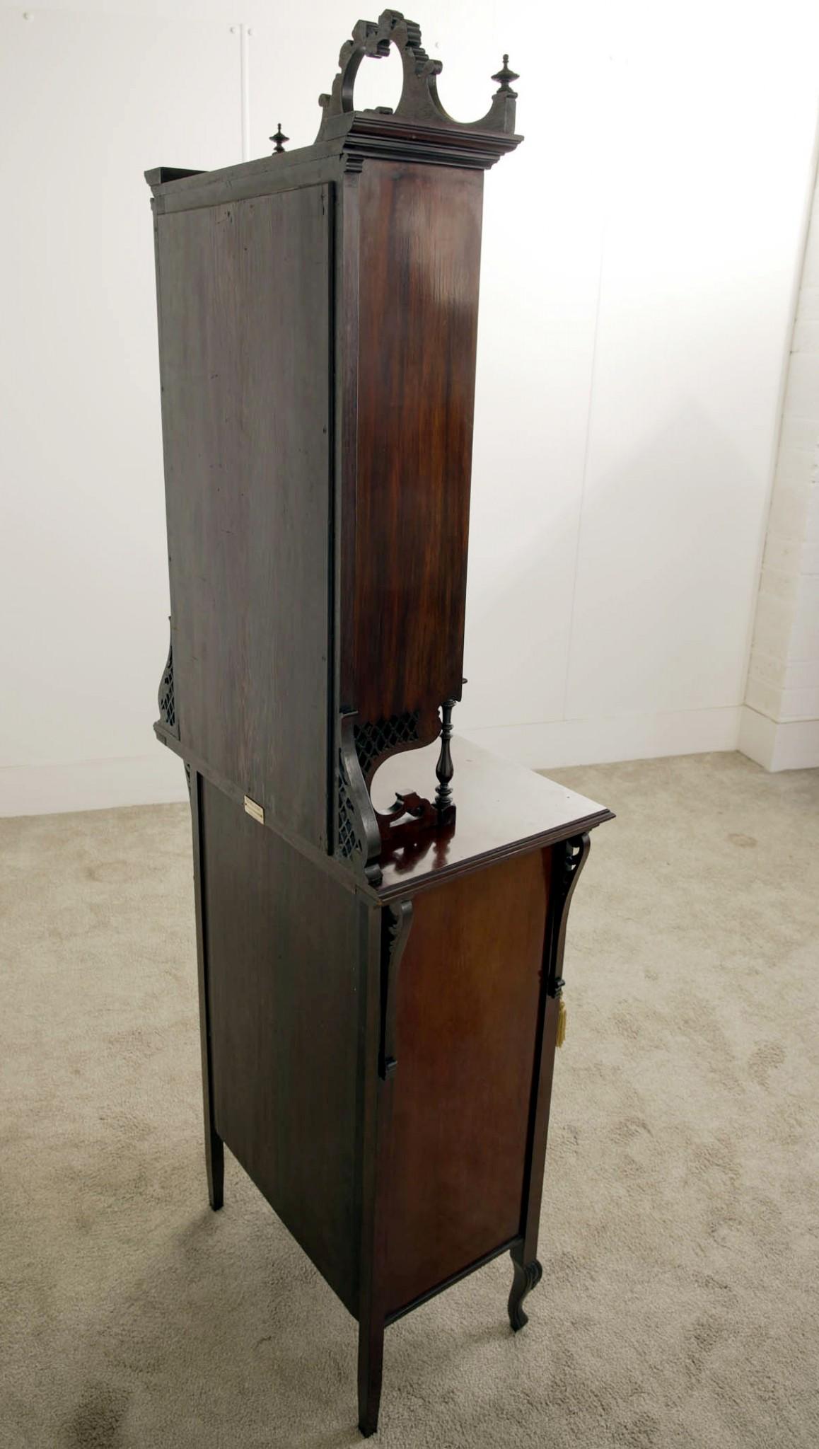 Early 20th Century Edwardian Display Cabinet Mahogany Chest 1910 For Sale