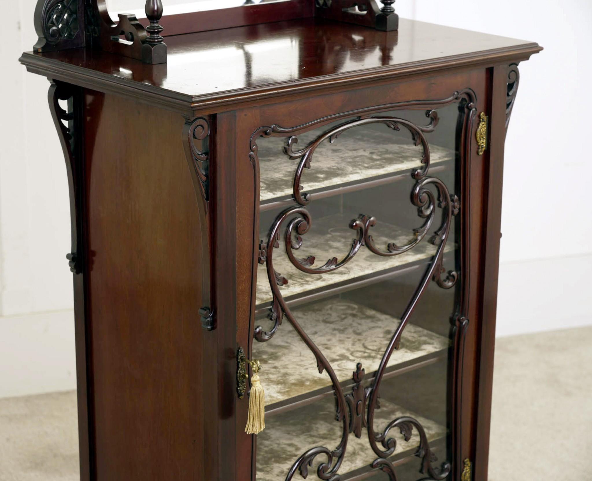 Edwardian Display Cabinet Mahogany Chest 1910 For Sale 2