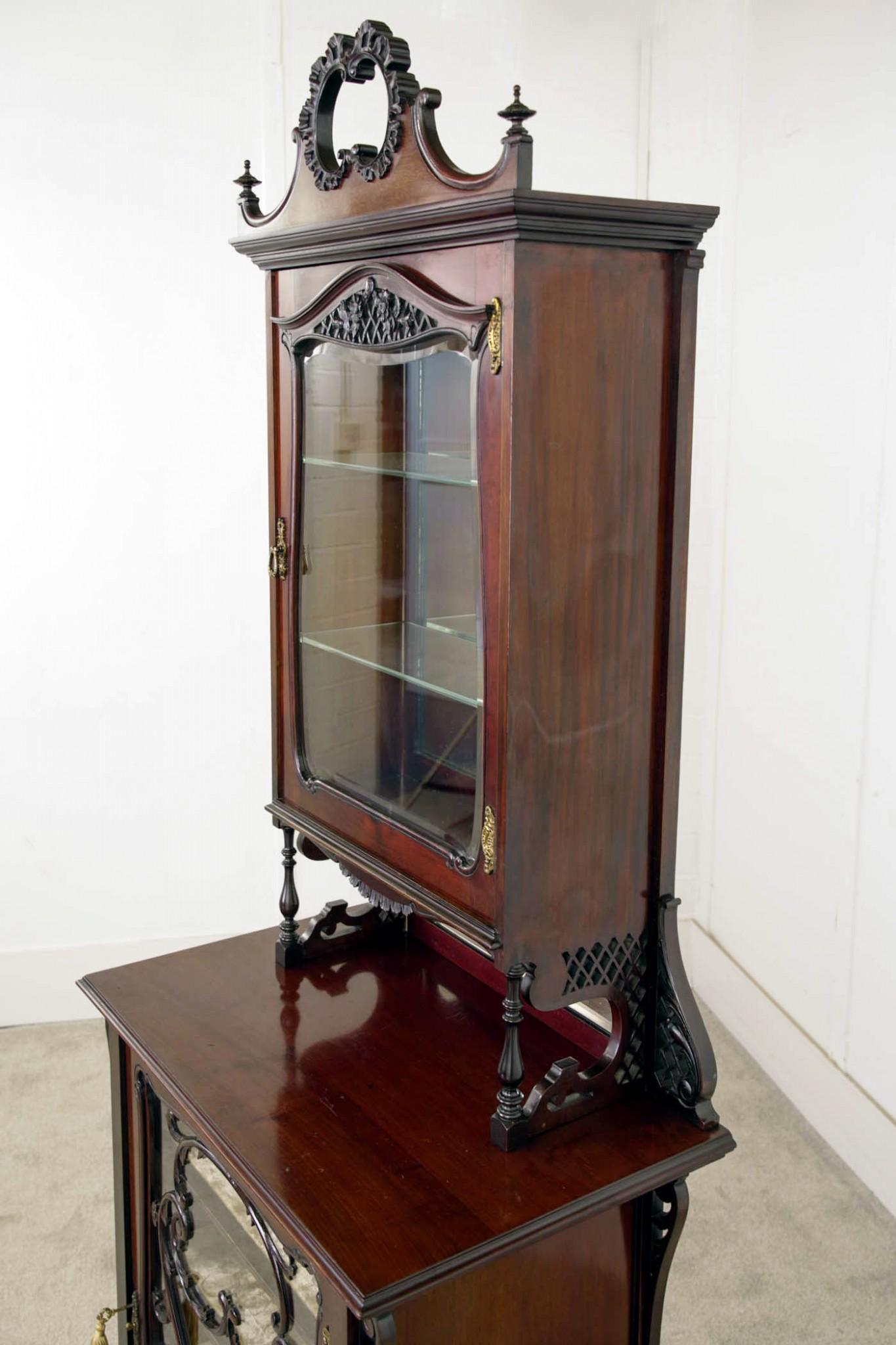 Edwardian Display Cabinet Mahogany Chest 1910 For Sale 4