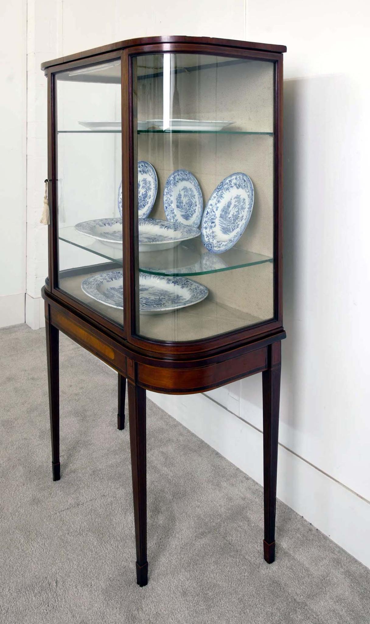 Early 20th Century Edwardian Display Cabinet Mahogany Vitrine 1910 For Sale
