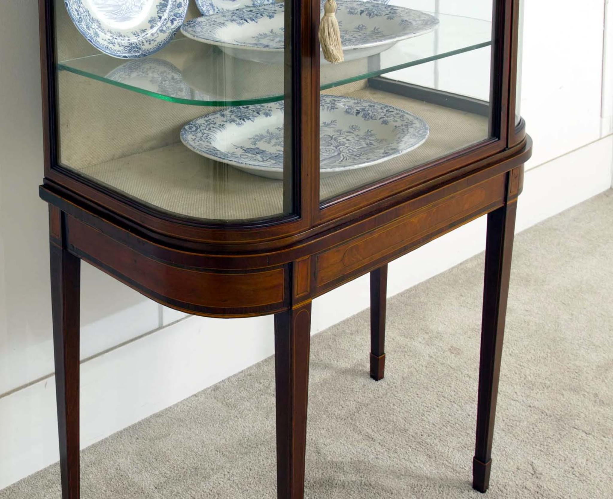 Edwardian Display Cabinet Mahogany Vitrine 1910 For Sale 2