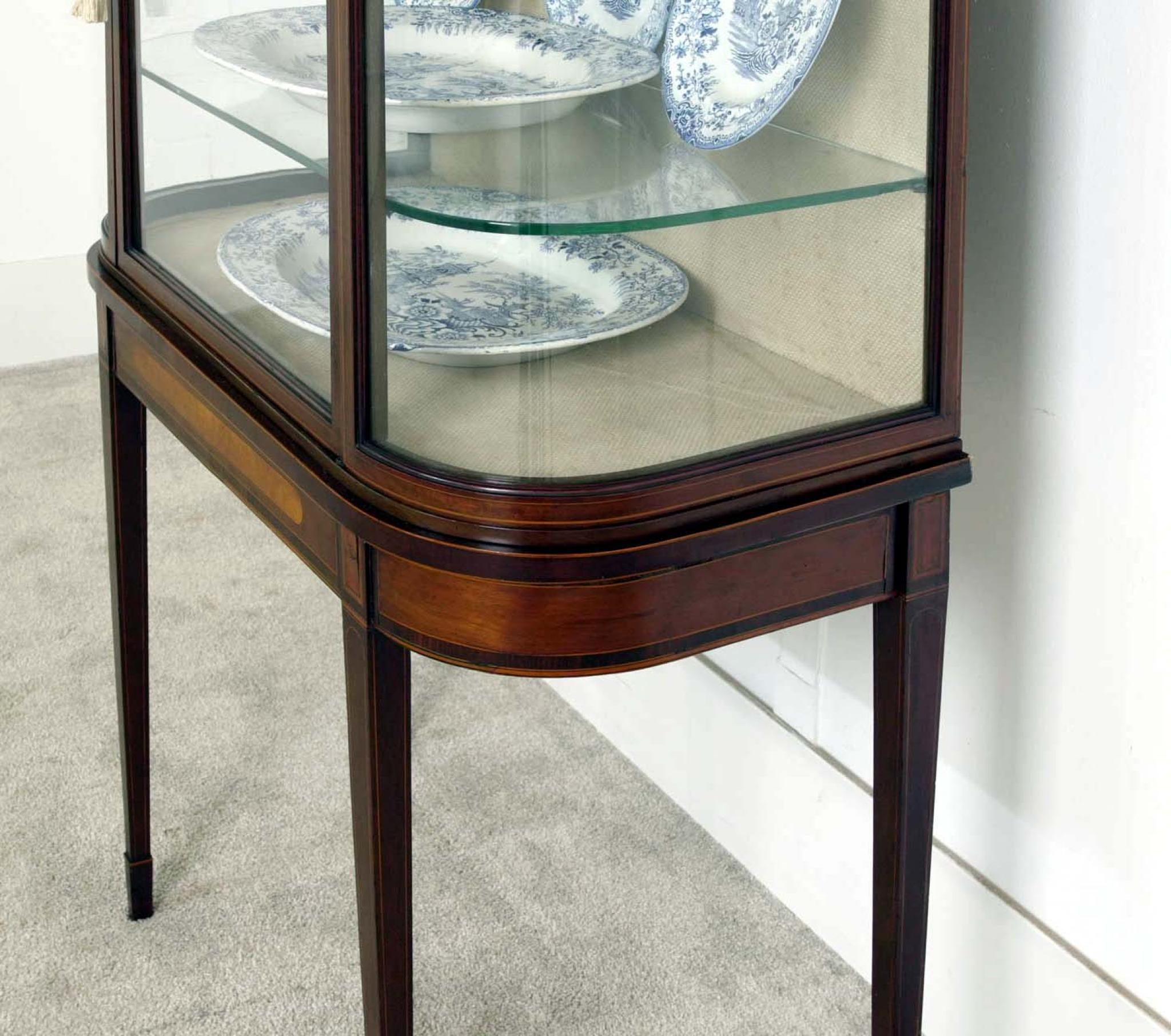 Edwardian Display Cabinet Mahogany Vitrine 1910 For Sale 3