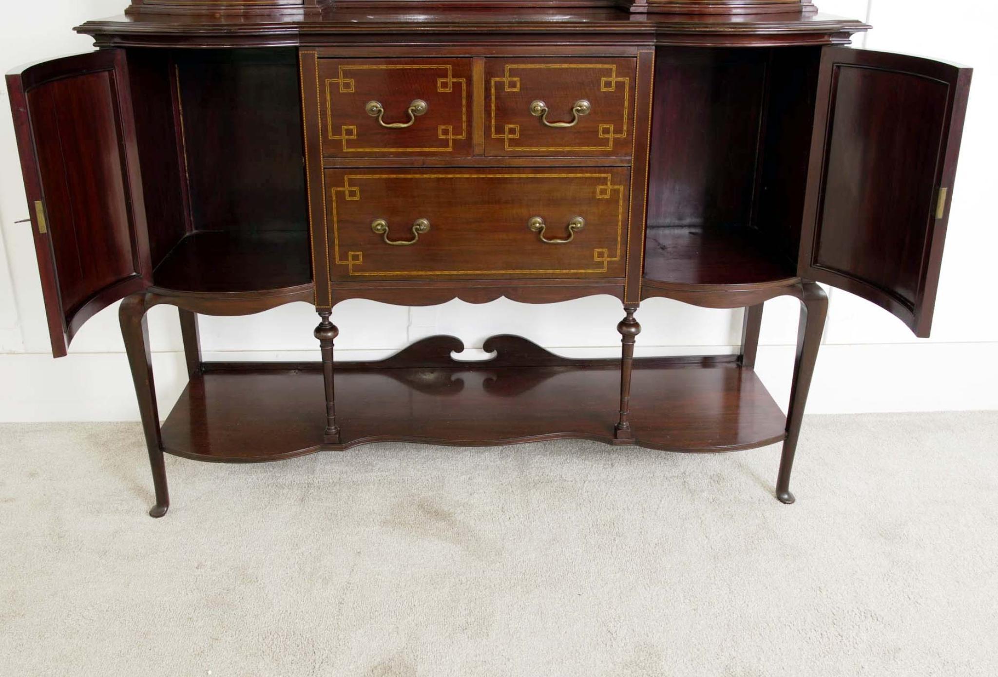 Edwardian Display Cabinet Maple and Co Mahogany Sideboard 1910 For Sale 7