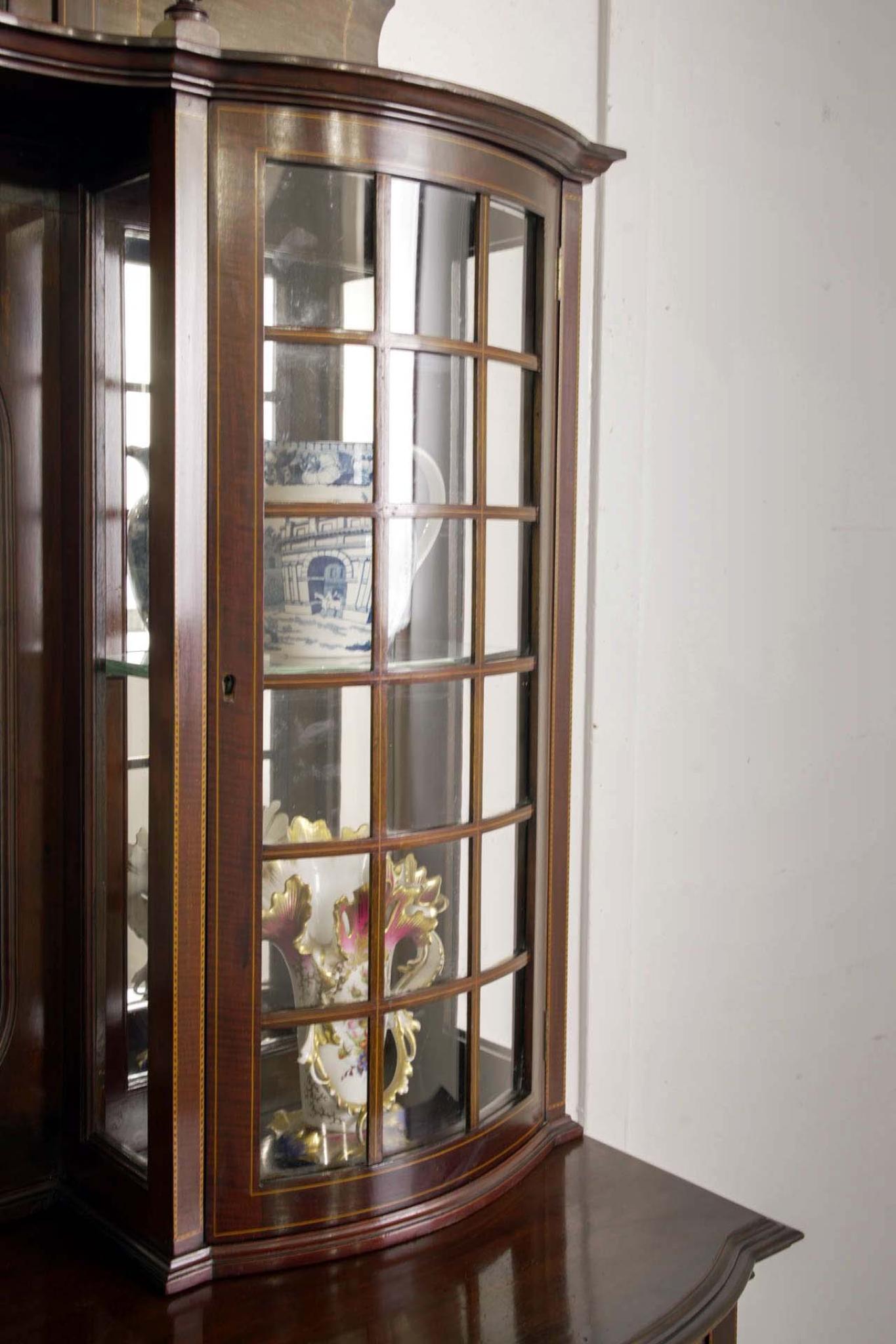 Edwardian Display Cabinet Maple and Co Mahogany Sideboard 1910 For Sale 1