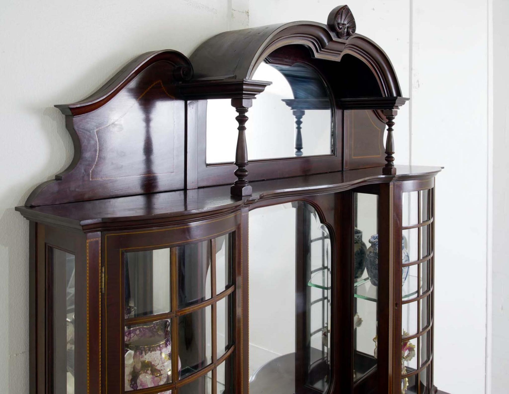 Edwardian Display Cabinet Maple and Co Mahogany Sideboard 1910 For Sale 3