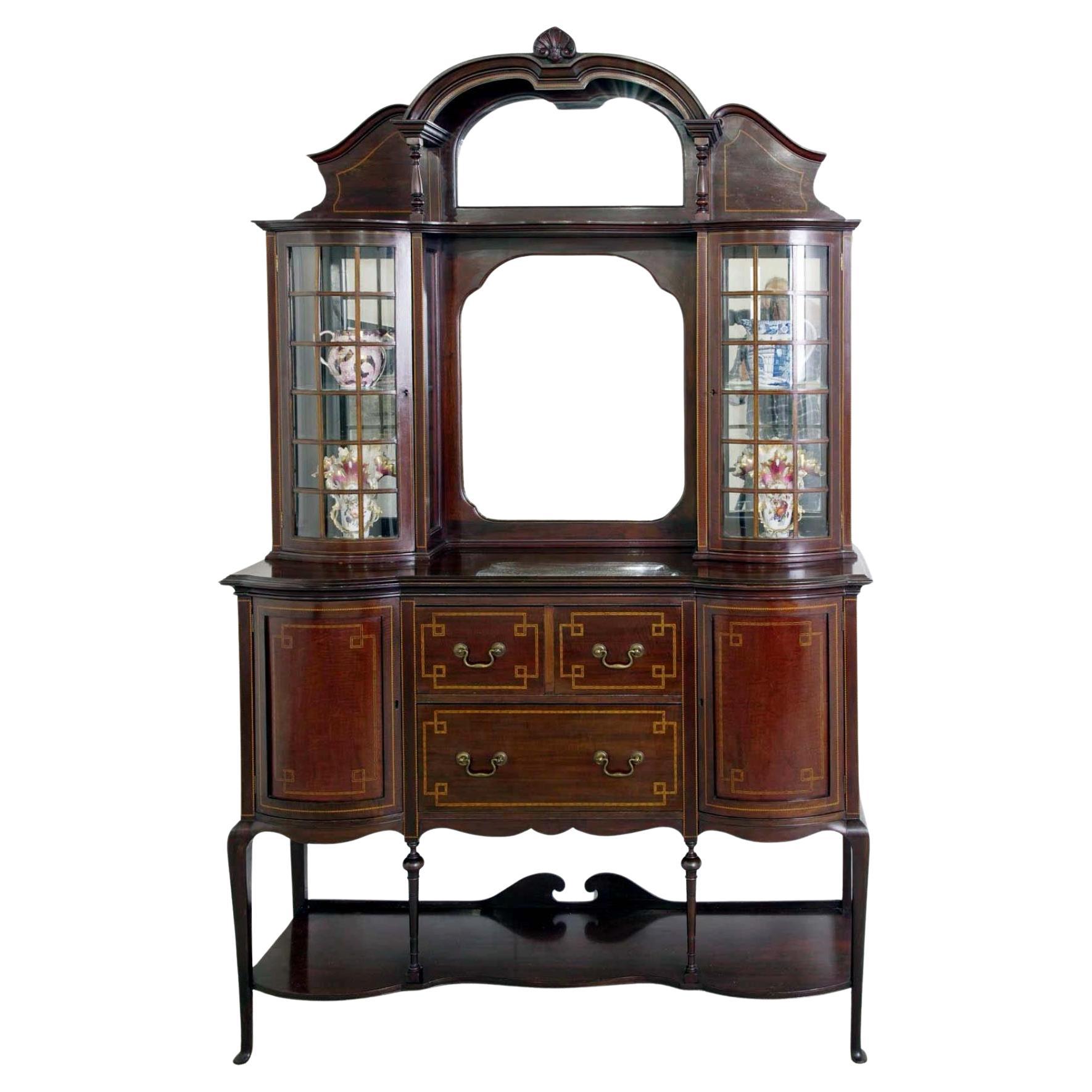 Vetrina edoardiana Maple & Co. Credenza in mogano 1910