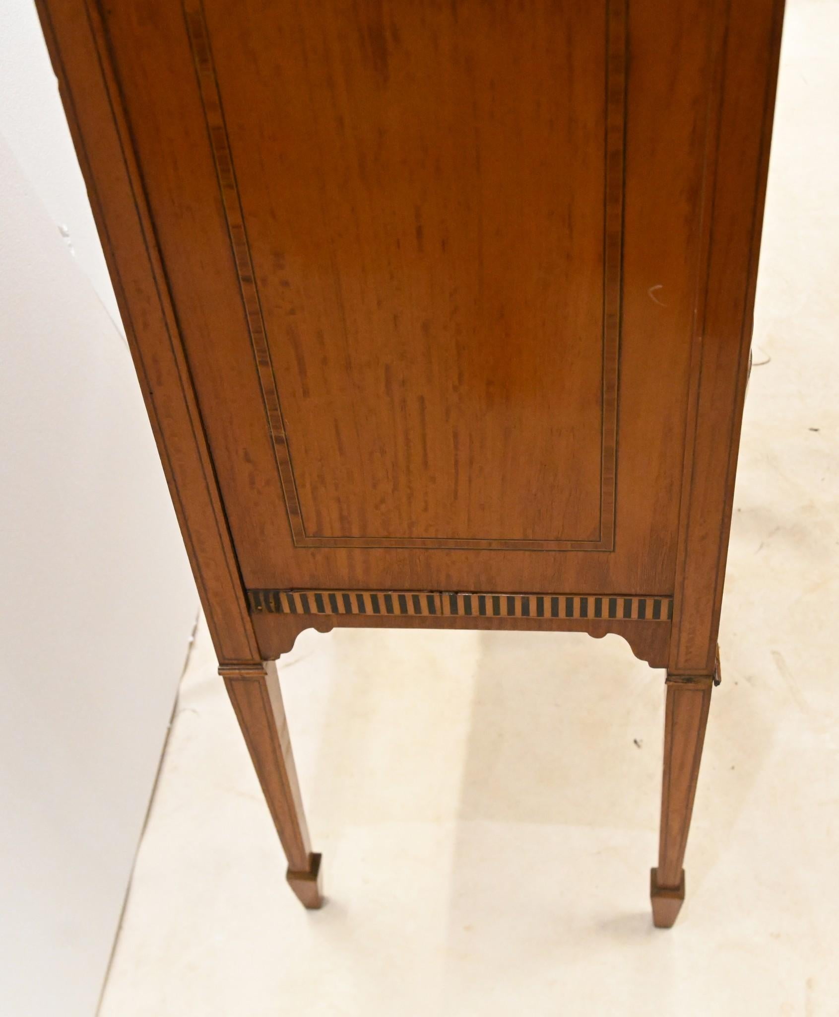 Edwardian Display Cabinet Painted Satinwood Bookcase 1910 For Sale 3