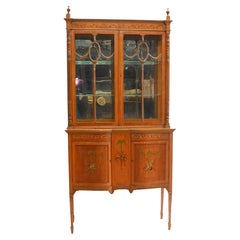 Vitrina eduardiana Librería de madera satinada pintada 1910