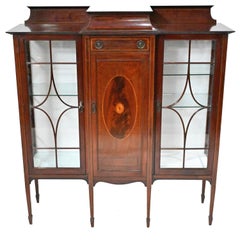 Edwardian Display Cabinet Vitrine Sheraton Mahogany Inlay 1910