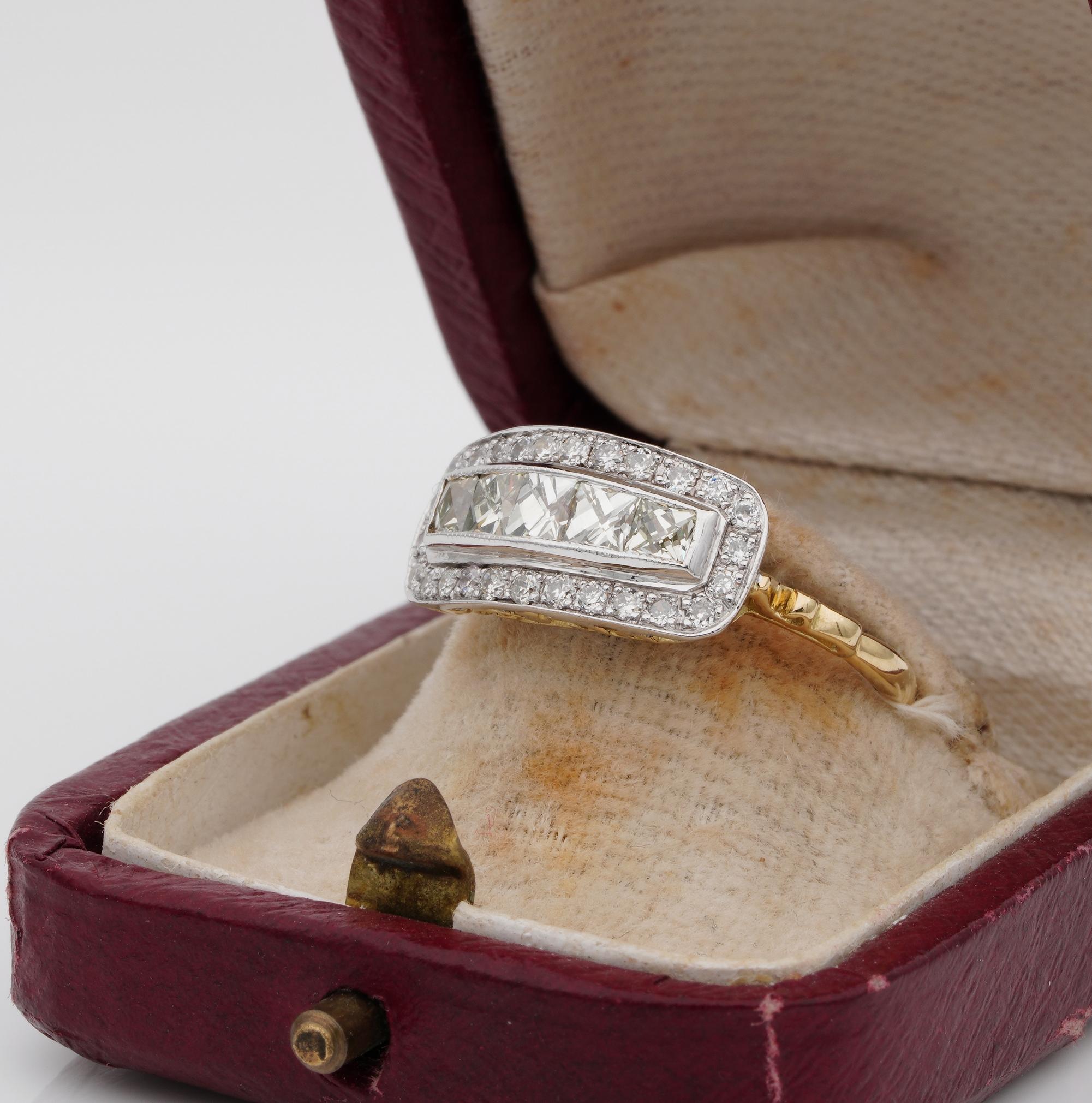 Women's Edwardian Distinctive 1.60 Carat Diamond Five-Stone Anniversary Ring For Sale