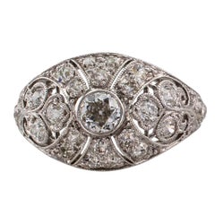 Edwardian Domed Diamond Platinum Ring