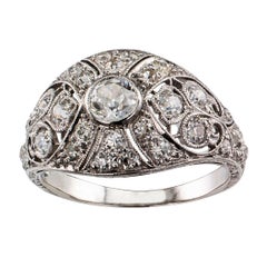 Edwardian Domed Diamond Platinum Ring
