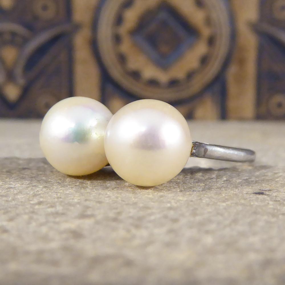 Edwardian Double Cultured Pearl Ring in Platinum 1