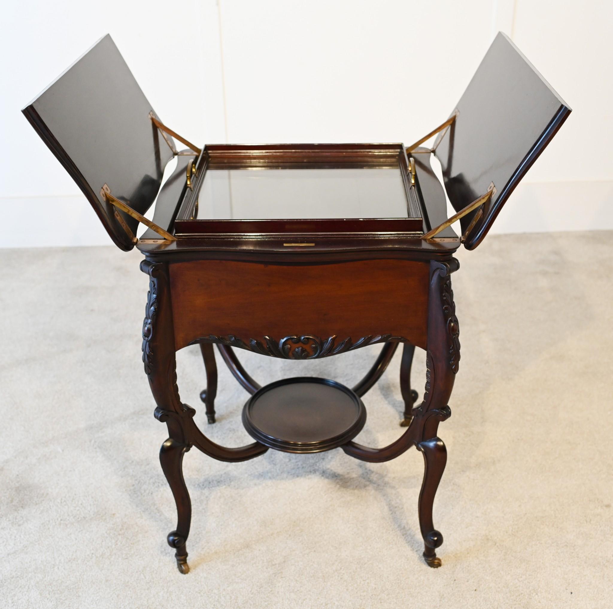 Edwardian Drinks Cabinet Table Maple and Co Tray 1900 In Good Condition In Potters Bar, GB