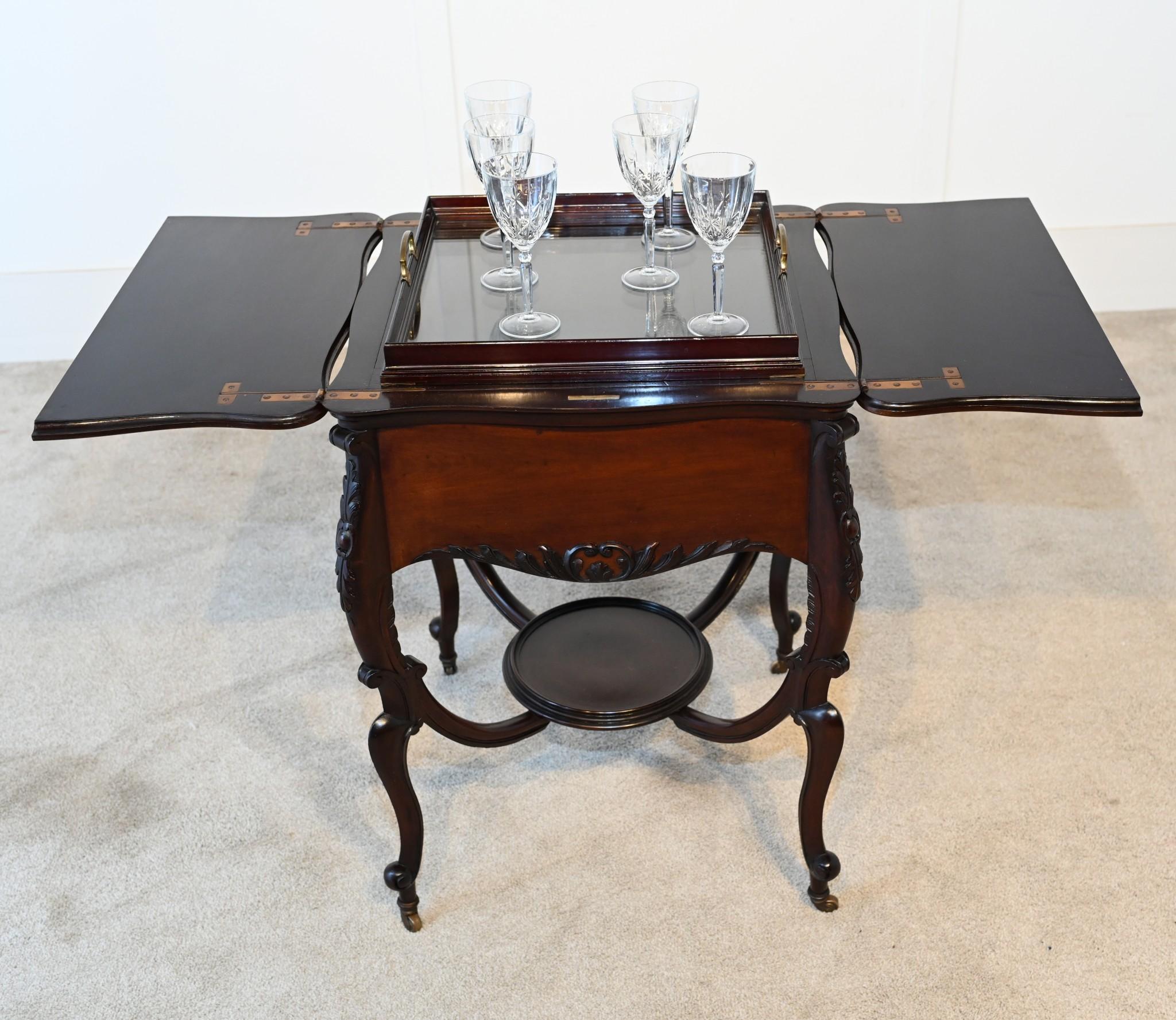 Edwardian Drinks Cabinet Table Maple and Co Tray 1900 3