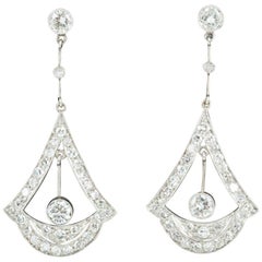 Edwardian Drop Diamond Earrings