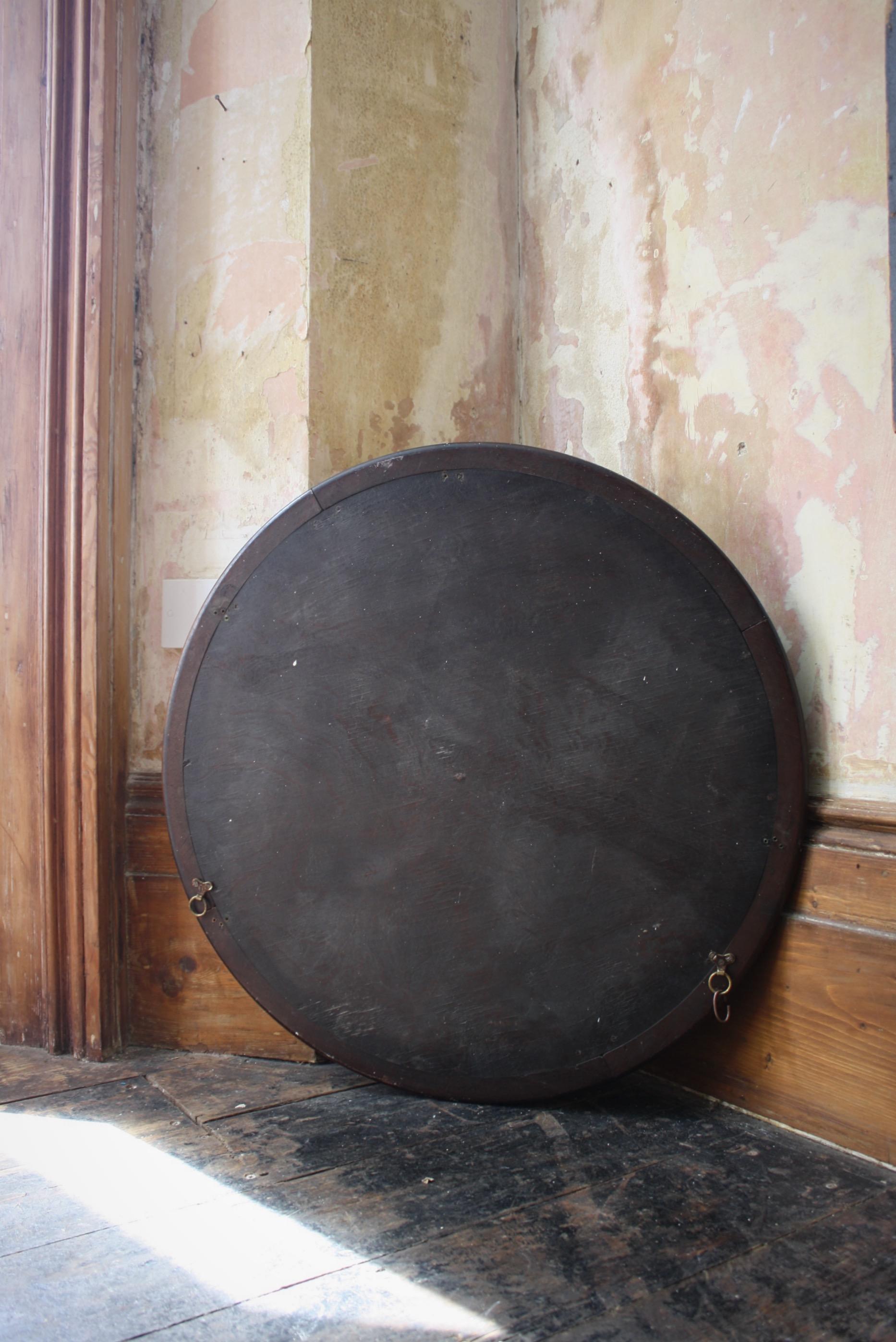Edwardian Early 20th Century Large Butlers Convex Mirror Claydon Country House 8