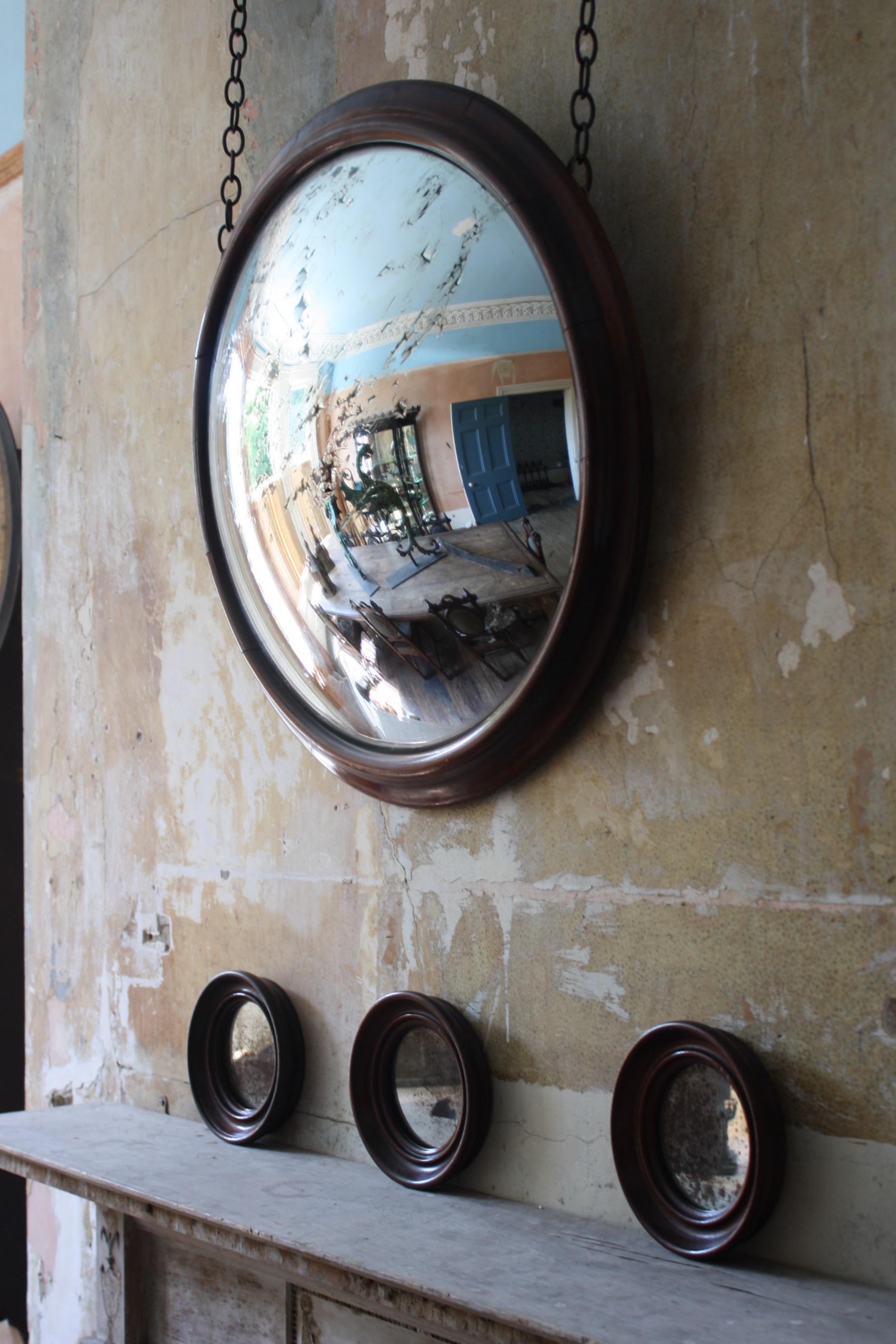 Edwardian Early 20th Century Large Butlers Convex Mirror Claydon Country House In Good Condition In Lowestoft, GB