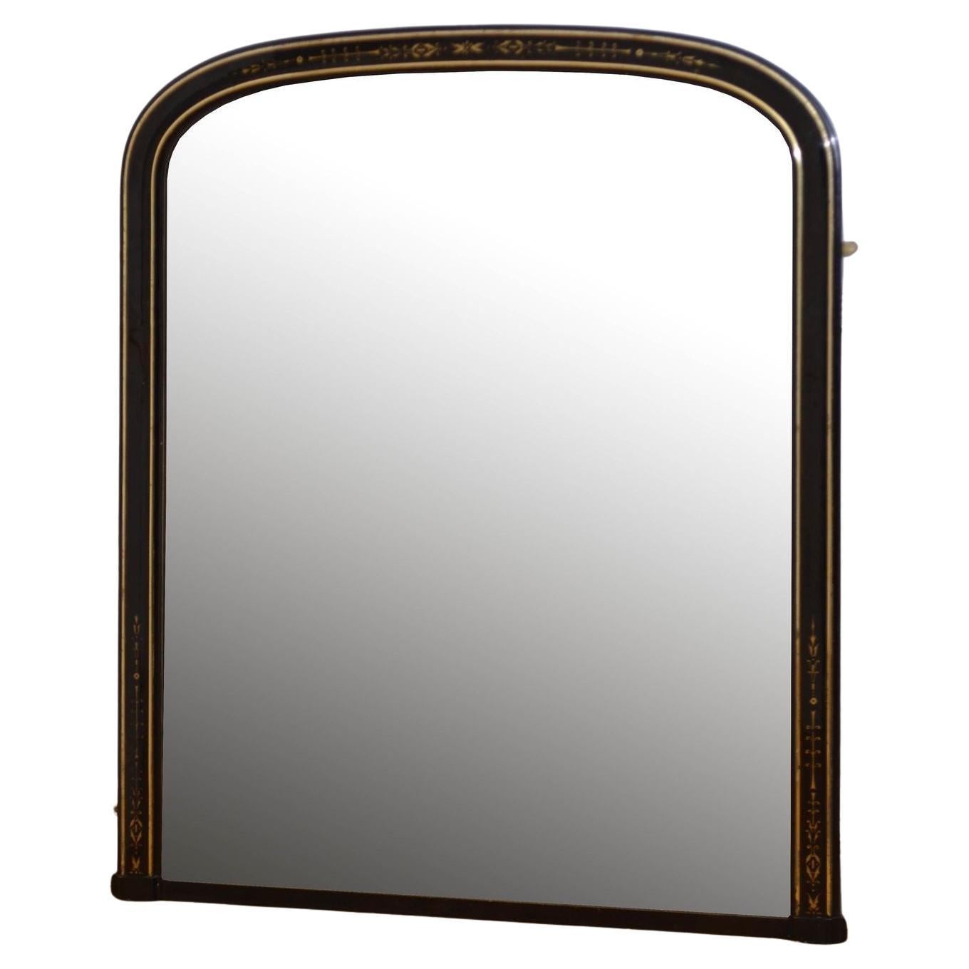 Edwardian Ebonised and Gilded Wall Mirror