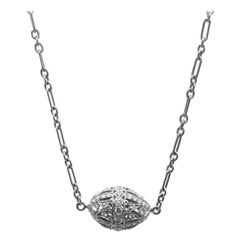 Edwardian Egg Diamond Pendant Necklace, Chavana Collection