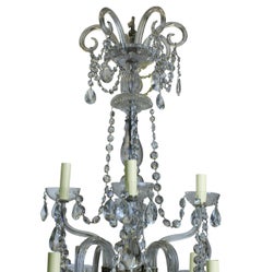 Edwardian Eight Arm Cut Glass Chandelier