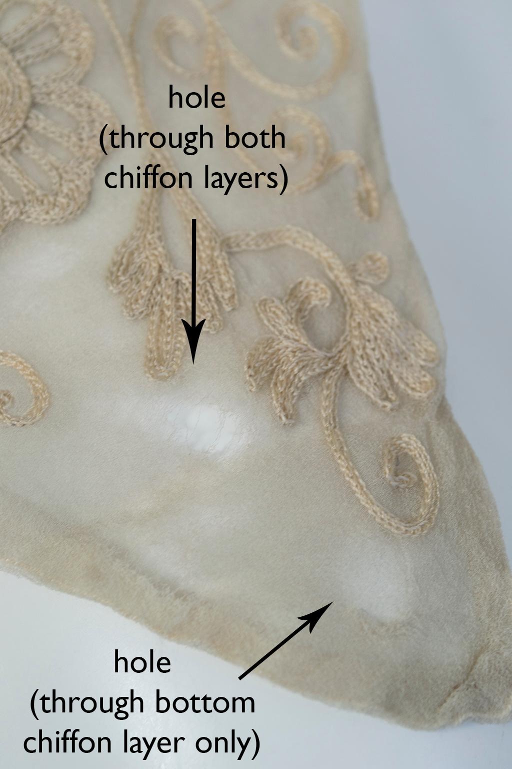 Edwardian Embroidered Chiffon Collar and Neckcloth Set, 1910s 12