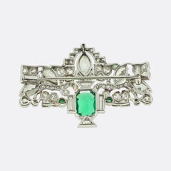 Edwardian Emerald and Diamond Brooch