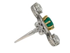 Edwardian Emerald and Diamond Crossover Ring, circa 1915