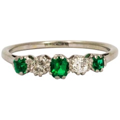 Edwardian Emerald and Diamond Platinum Band Edwardian Emerald and Diamond Platinum Band