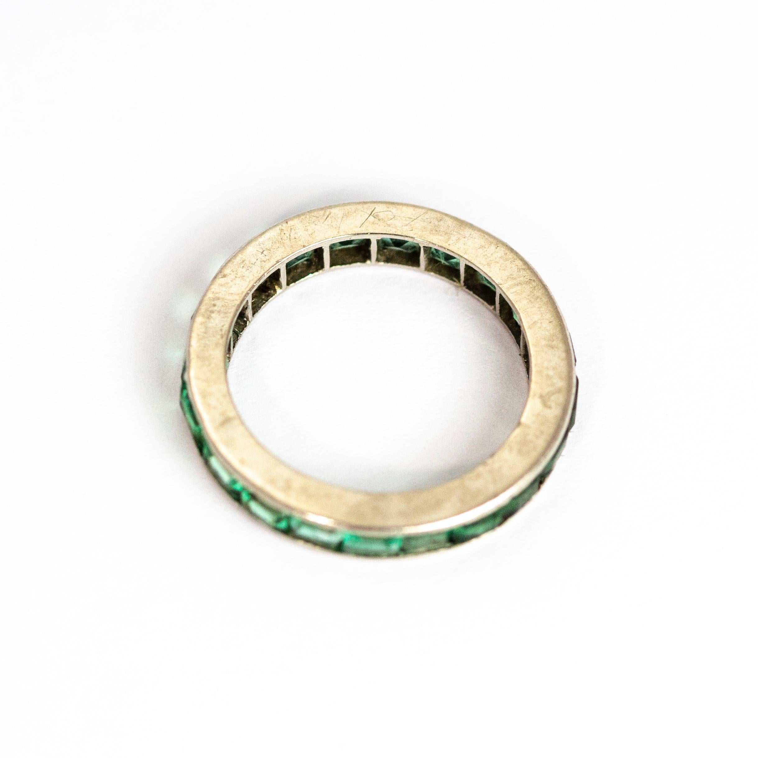 Edwardian Emerald and Platinum Full Eternity Band 2