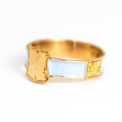 Edwardian Enamel 9 Carat Gold Mourning Ring