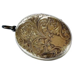 Edwardian Enamel and Silver Memorial Locket With Goat Portrait