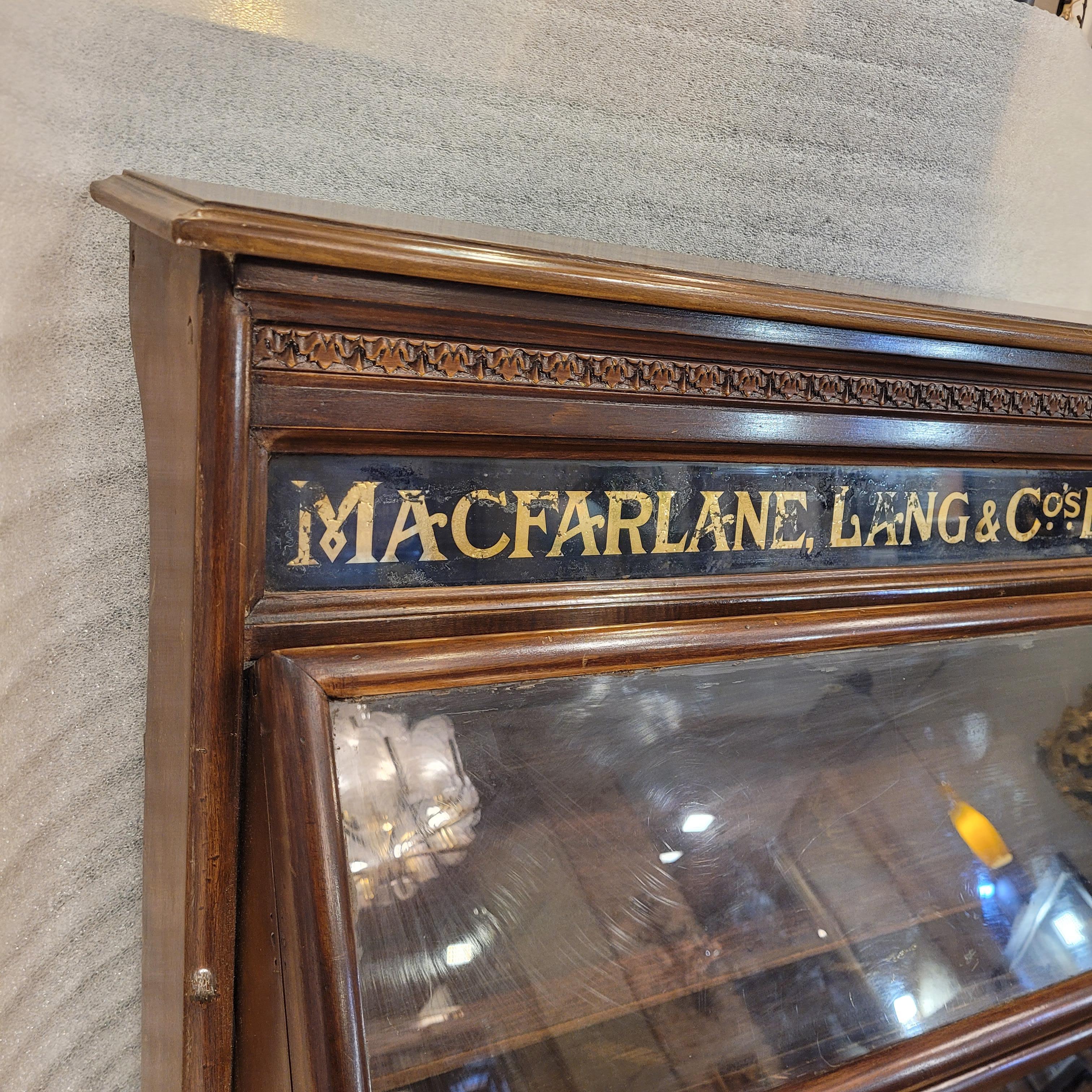 Edwardian English Biscuit Display Case / Display Cabinet Macfarlane Lang & Co For Sale 9