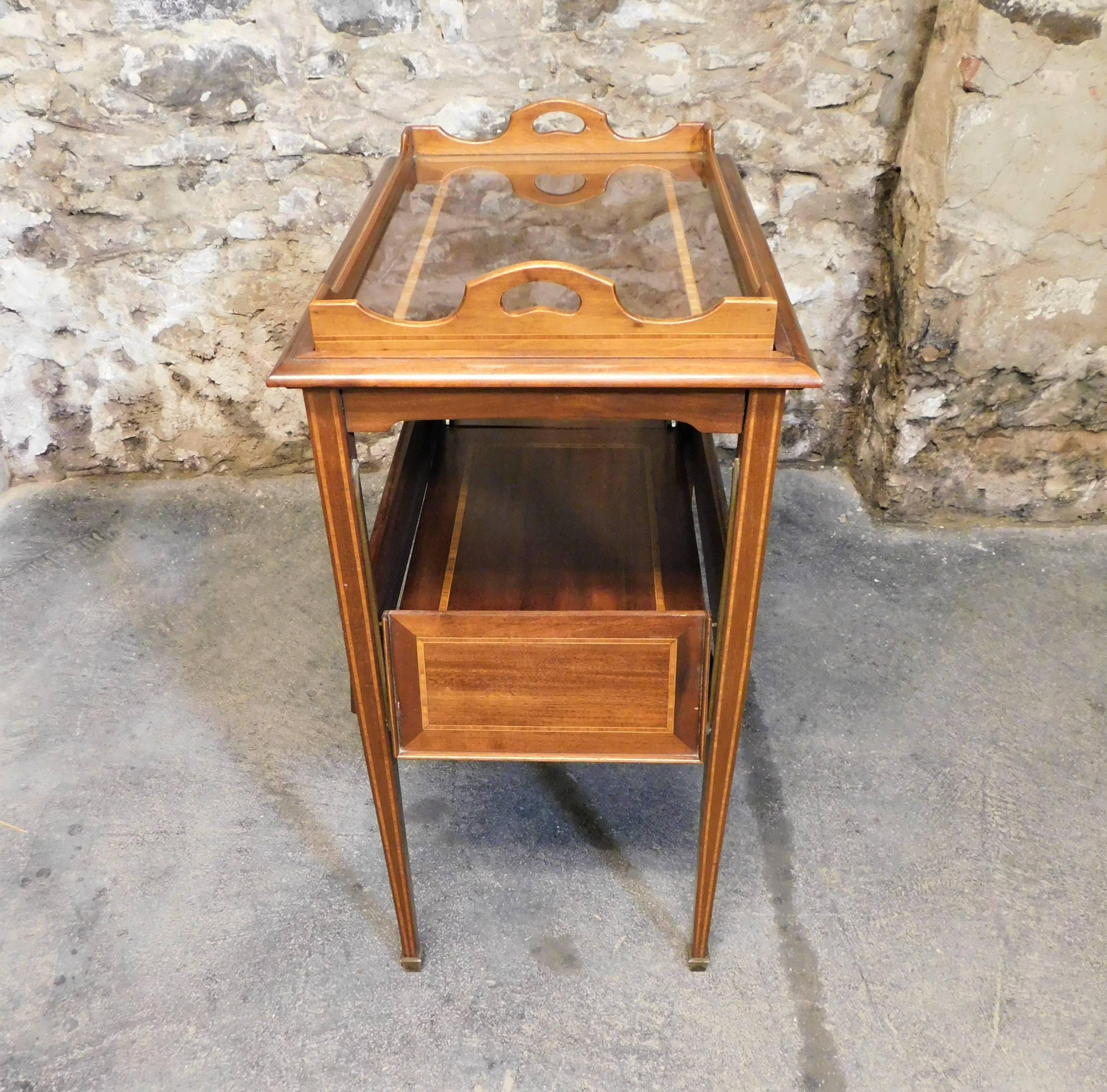 Edwardian English Cocktail Liquor Drink Stand Bar Cart 4