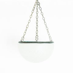 Edwardian English Frosted Cut Glass Plafonnier