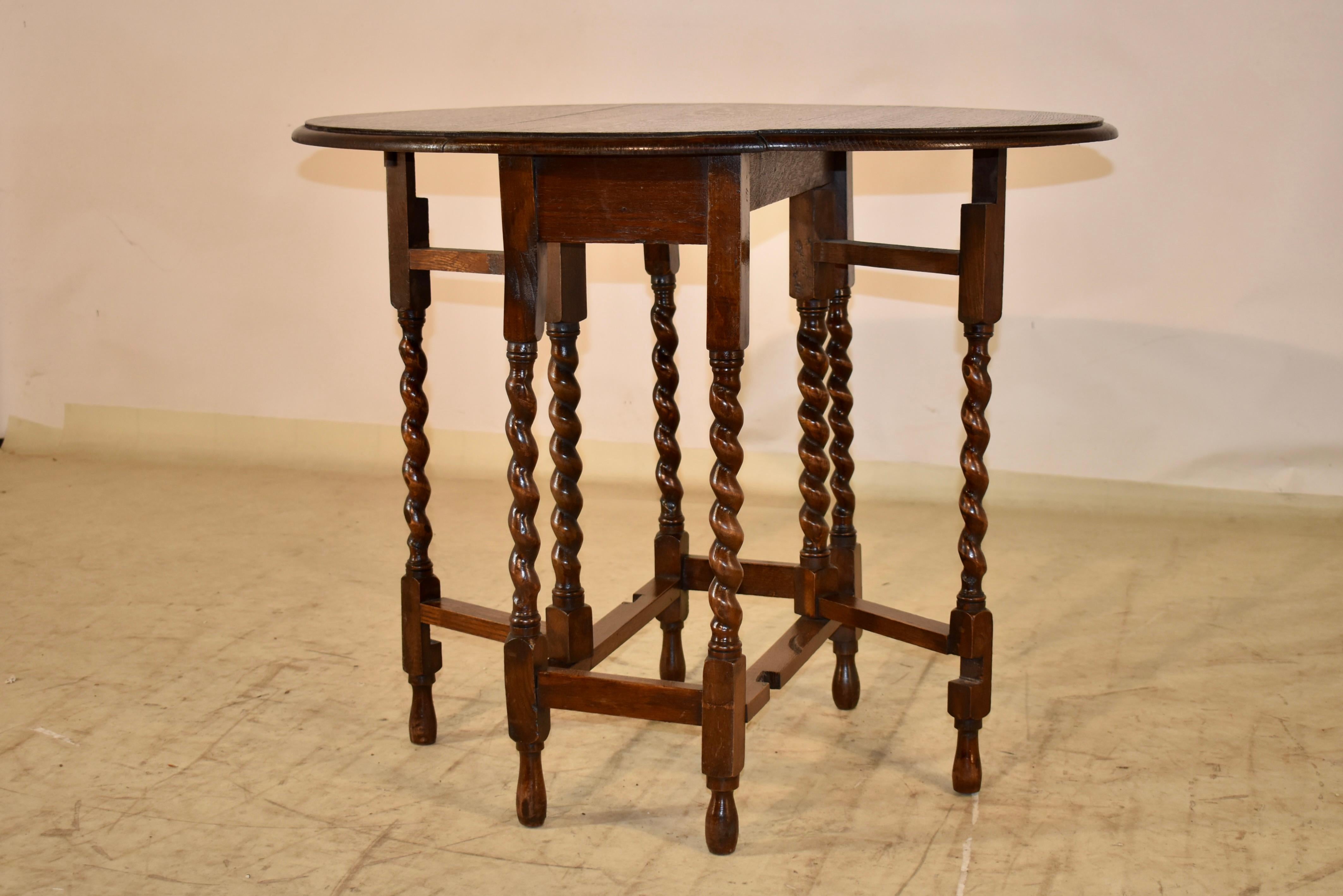 Englischer edwardianischer Gate-Bein-Tisch mit Torbeinen, um 1900 (Eichenholz) im Angebot