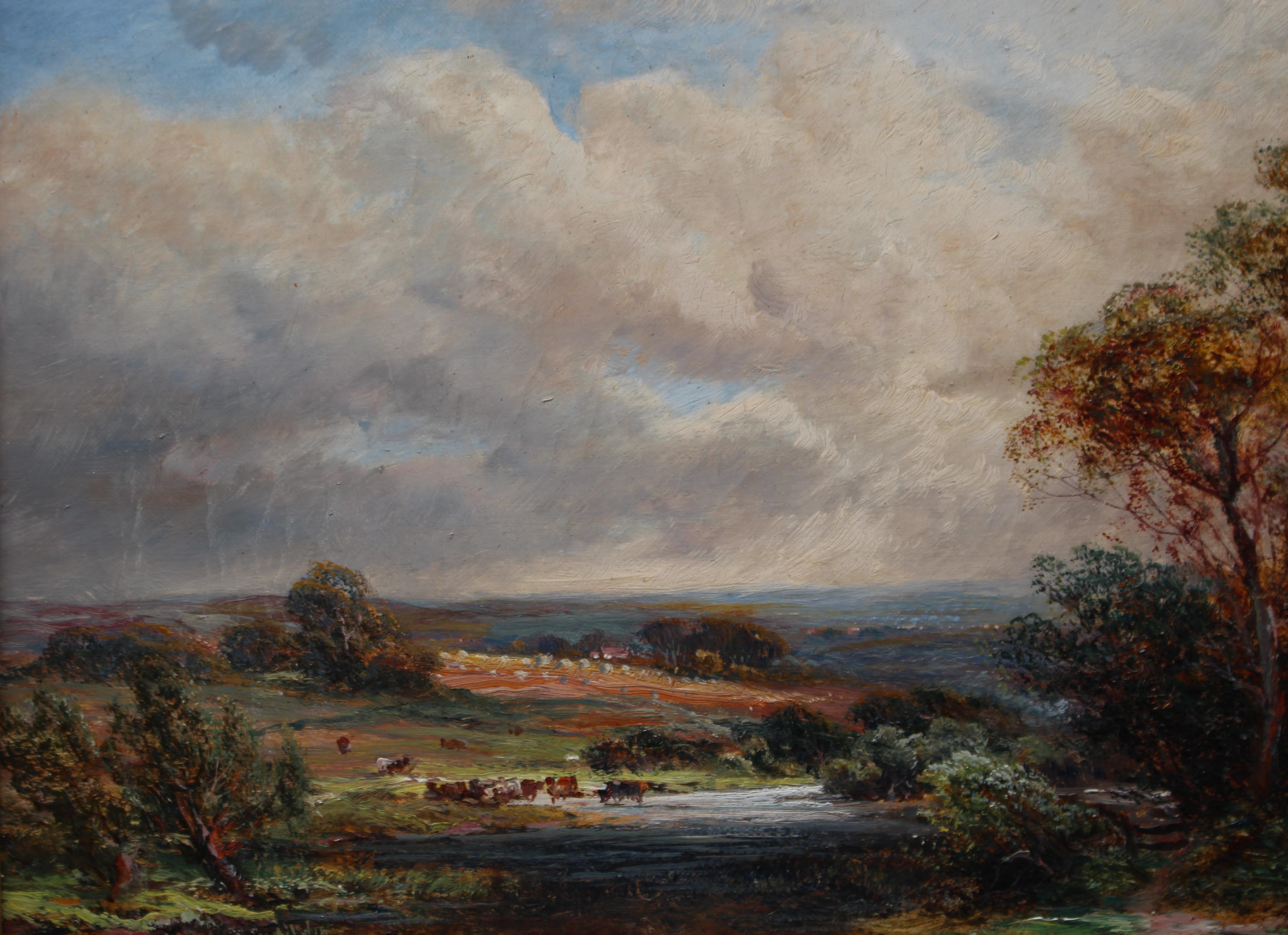Edwardian English Landscape Oil on Canvas W.Barton In Good Condition In Worcester, Worcestershire
