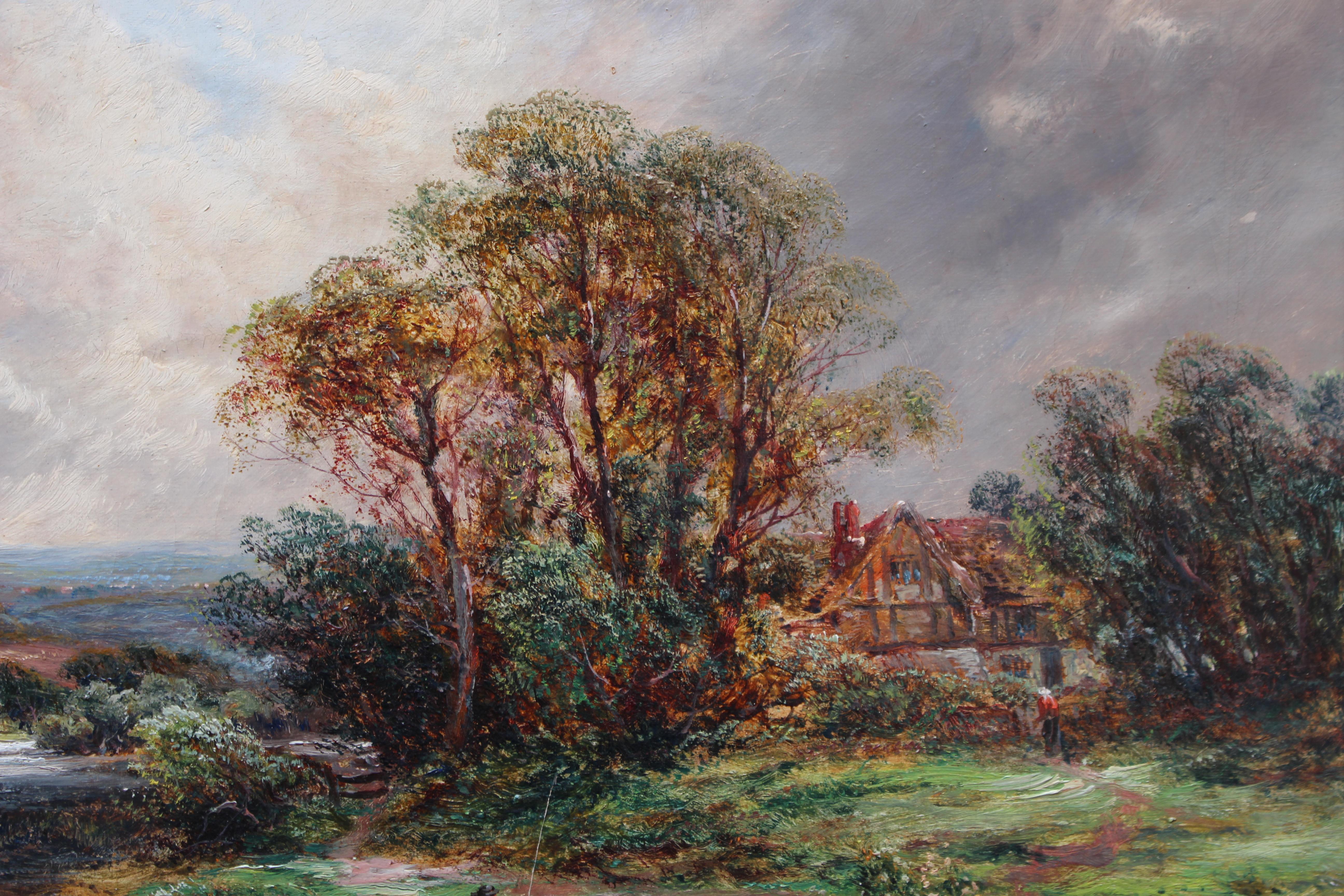 20th Century Edwardian English Landscape Oil on Canvas W.Barton