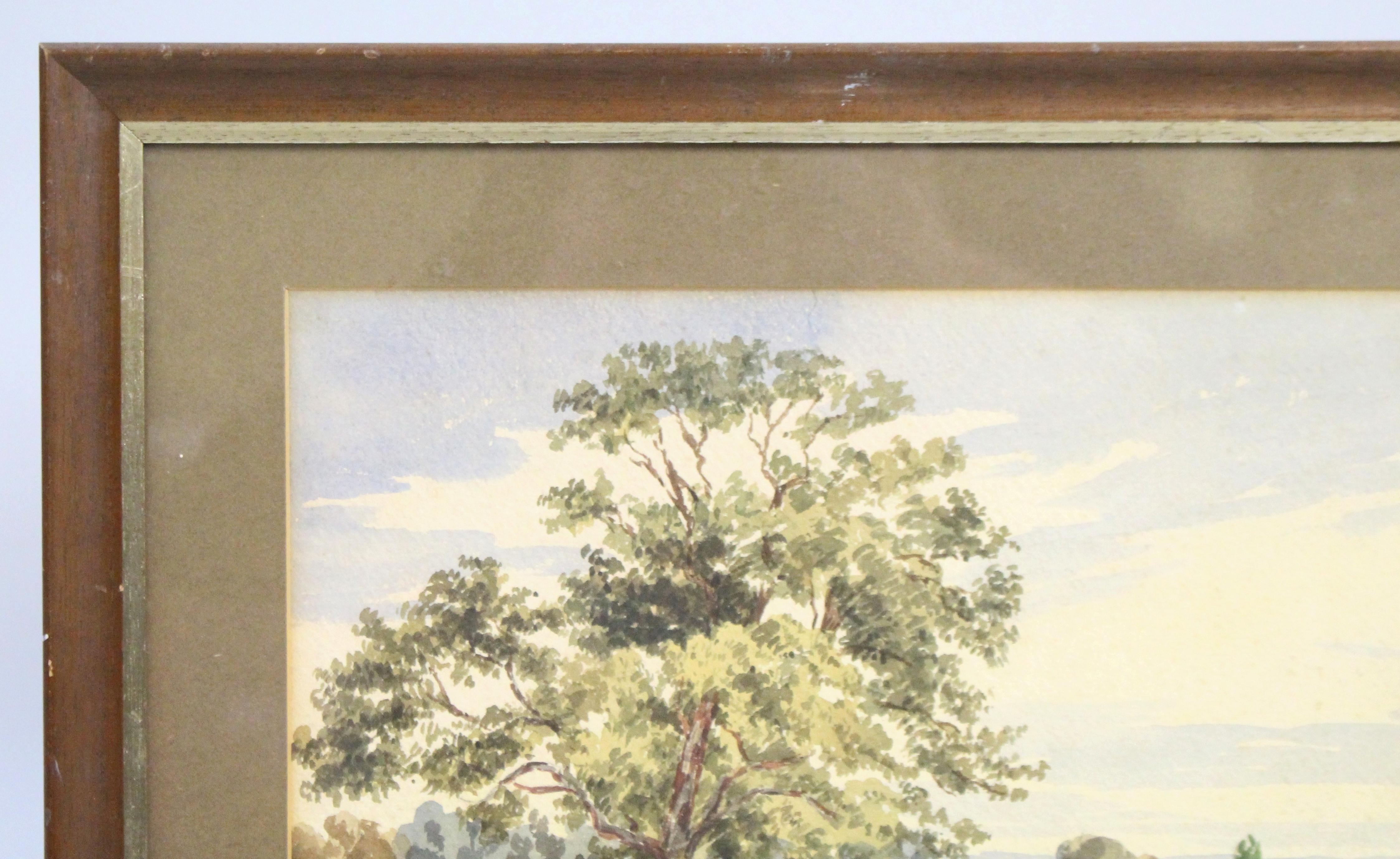 Edwardian English Landscape Watercolor For Sale 1