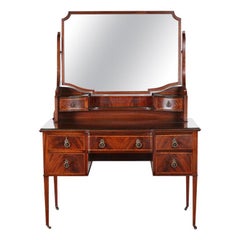 Edwardian English Mahogany Inlaid Vanity