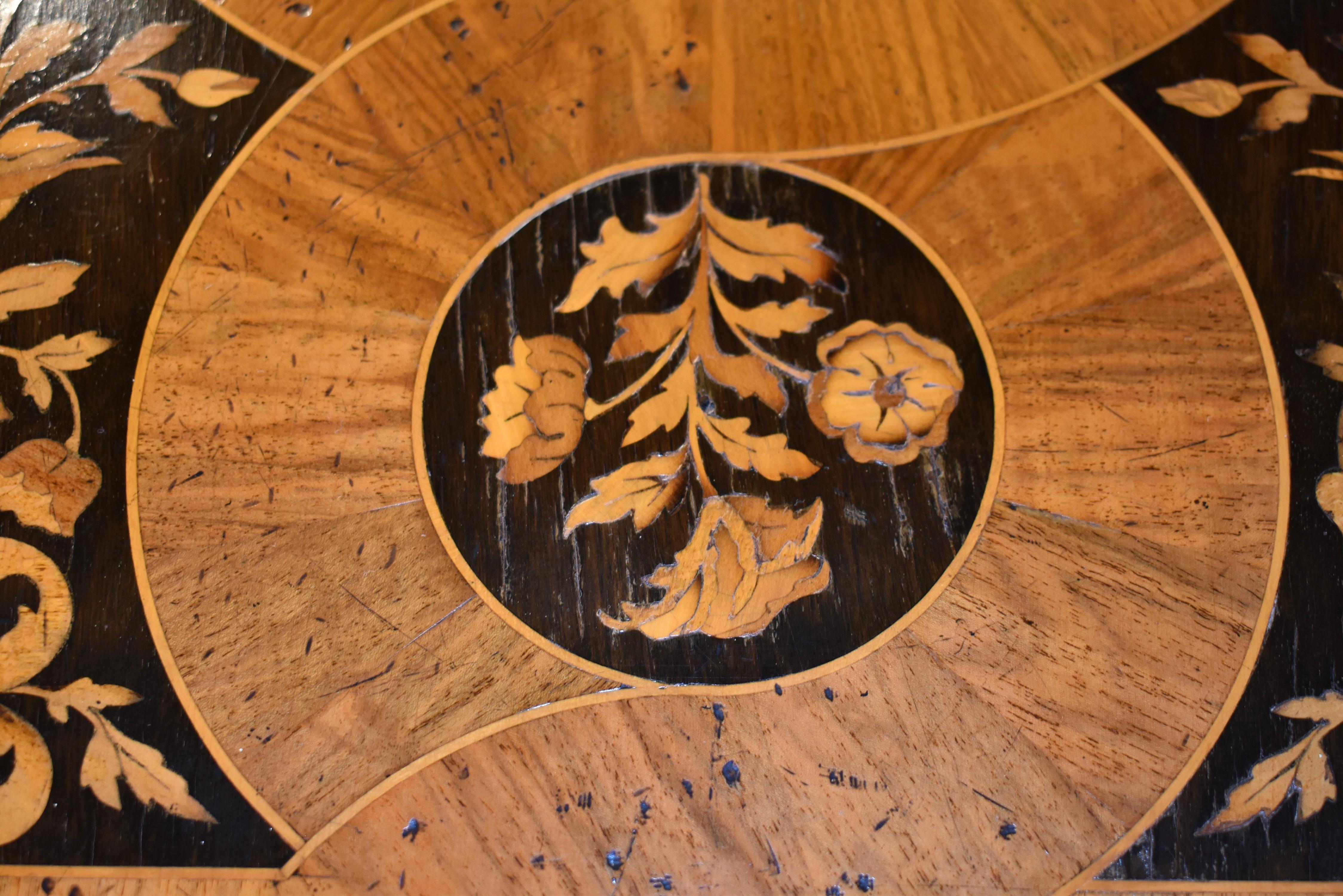 Edwardian English Marquetry Side Table, c. 1900 For Sale 5