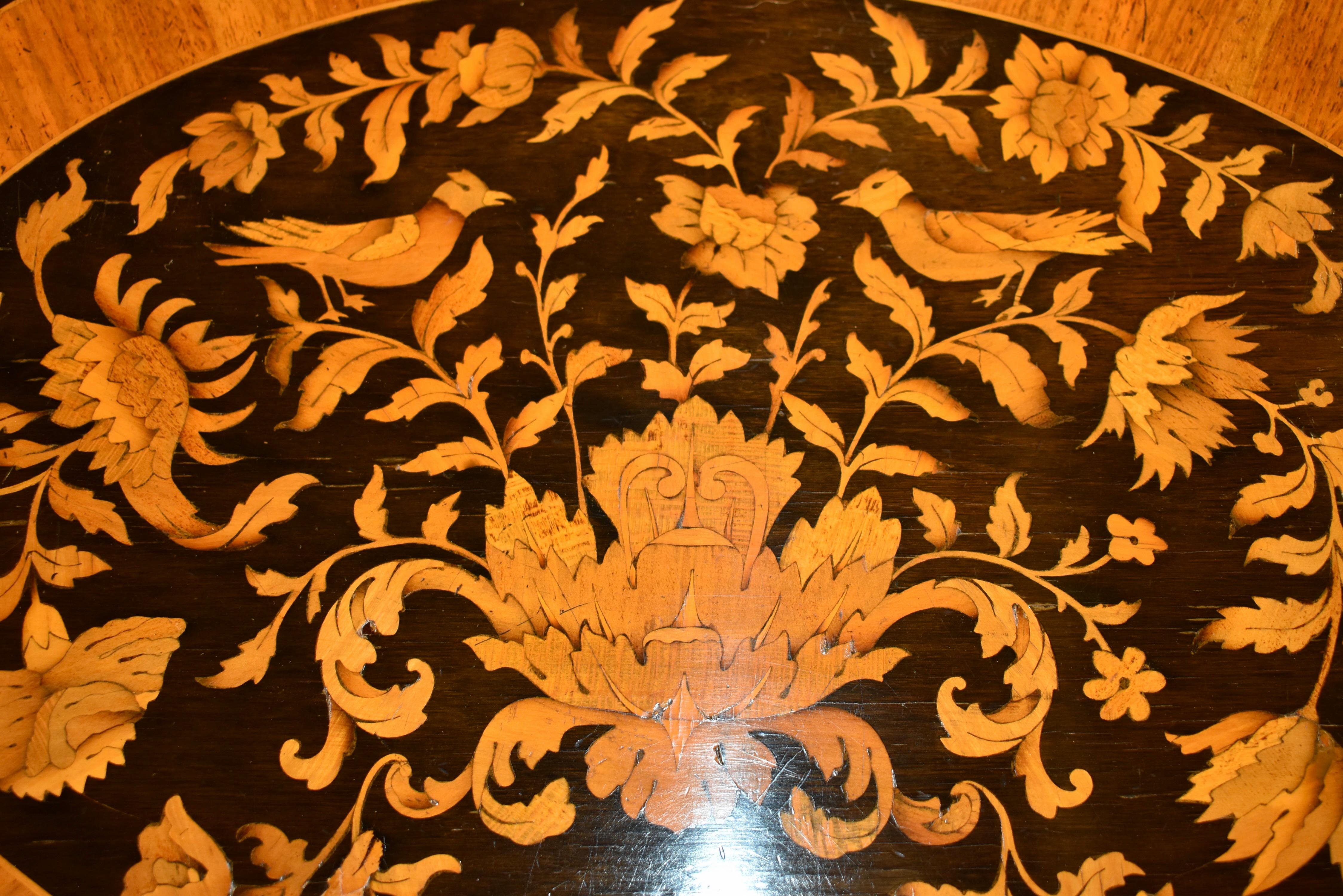 Edwardian English Marquetry Side Table, c. 1900 For Sale 7