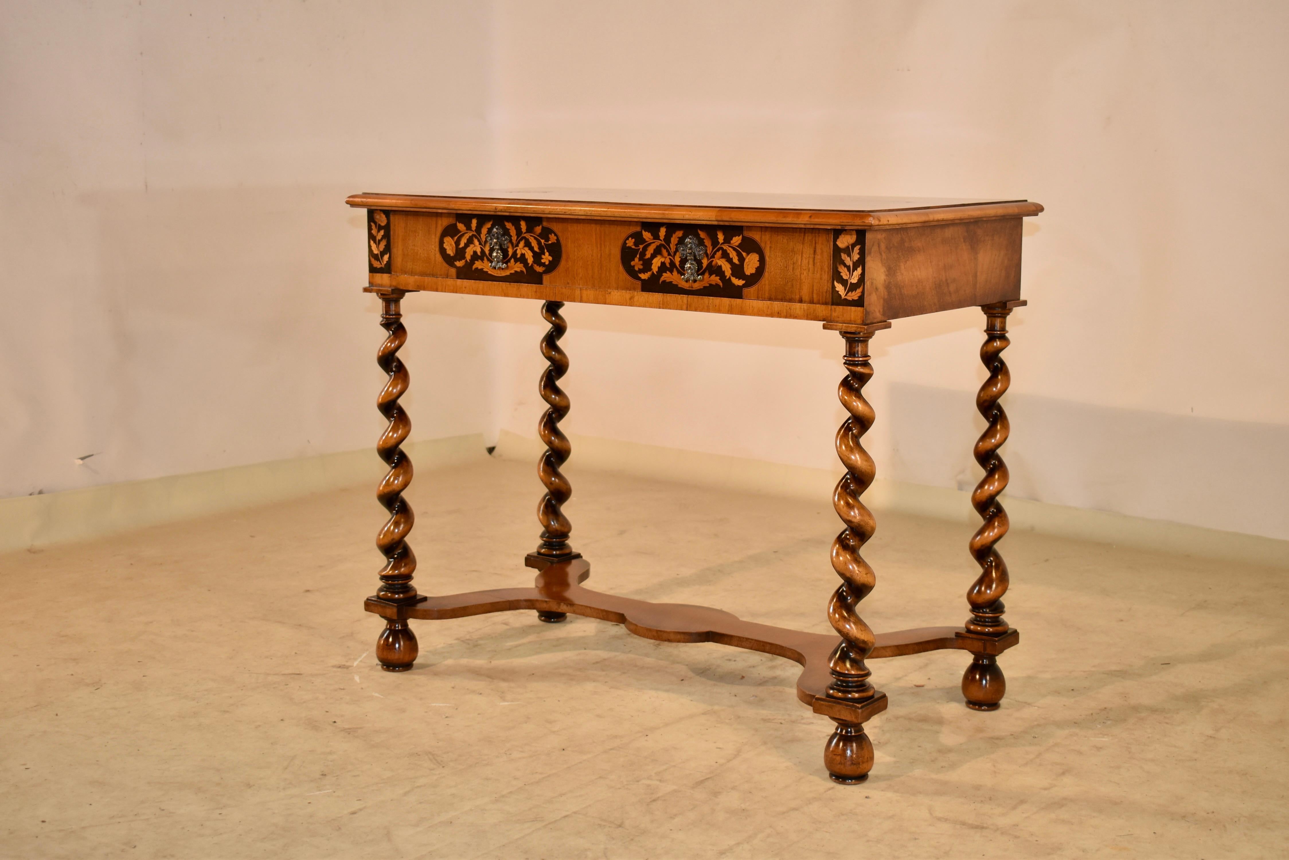 Early 20th Century Edwardian English Marquetry Side Table, c. 1900 For Sale