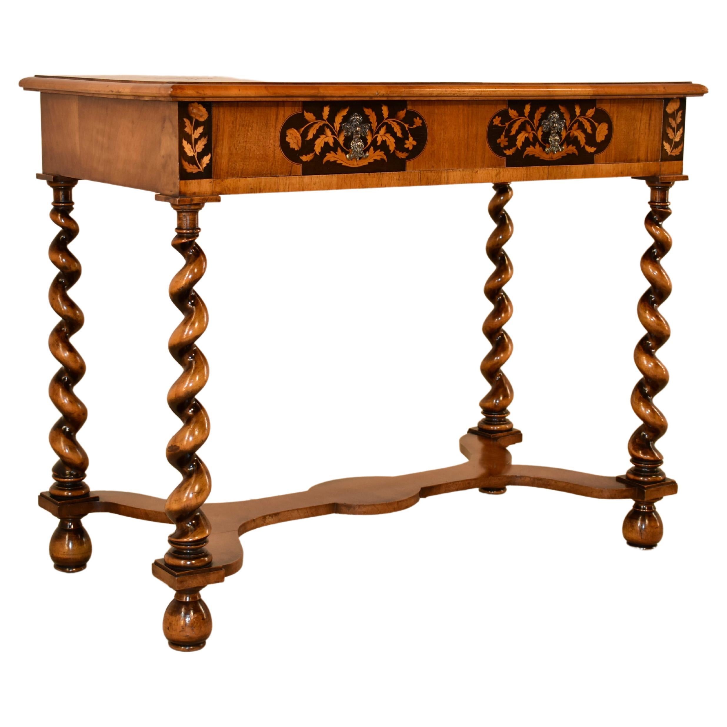 Edwardian English Marquetry Side Table, c. 1900