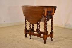 Edwardian English Oak Gate Leg Table, Circa 1900