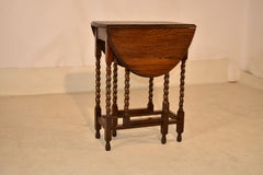 Edwardian English Oak Gate Leg Table, Circa 1900