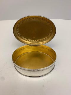 Edwardian English Silver Oval Box, 1908